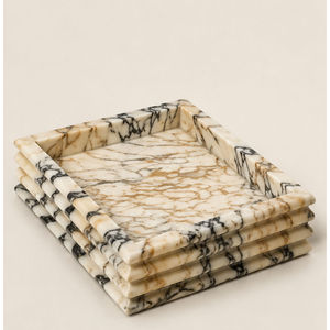 Juego de Bandejas Rectangulares de Mármol, Diseño Minimalista, Plato de Piedra Resistente para Decoración de Mesa - Product Image 1