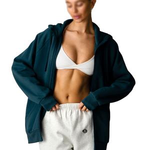 Sweat-shirt de sport à fermeture éclair sur le devant, silhouette ajustée, tissu extensible, finition propre, décontracté, pour l'entraînement, pour femmes - Product Image 2