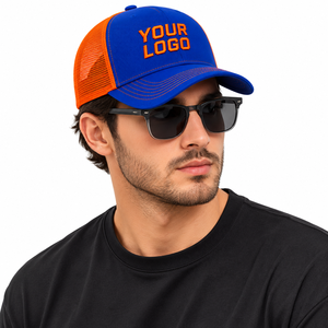 Custom Leather Patch Foam Front Trucker <b>Cap</b> Canvas Front Panel Nylon Mesh Back Wholesale Bulk Supplier For Summer Outdoor Wear - Product Image 6