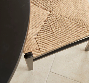 Ensemble de table à manger ronde moderne en teck massif Per Se, finition noire, base à lattes, meubles de salle à manger avec chaises en bois - Product Image 6