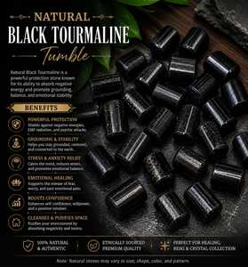 Pierre de tourmaline noire polie, cristal de mise à la terre pour la protection contre les énergies négatives et le blindage EMF - Product Image 2