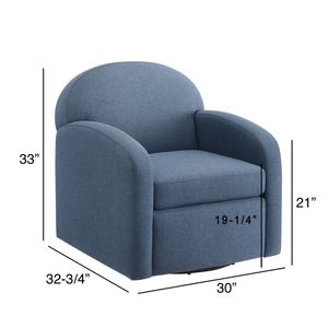 Silla Giratoria Edie Azul para Sala de Estar, Asiento Cómodo para el Hogar - Product Image 2