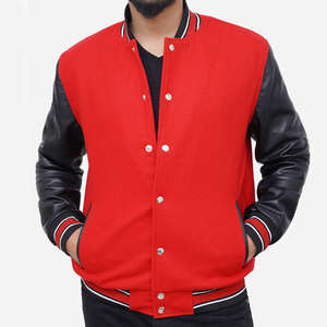 Vestes universitaires de haute qualité, corps en laine, manches en cuir véritable, vêtements d'hiver, vestes universitaires de baseball. - Product Image 1