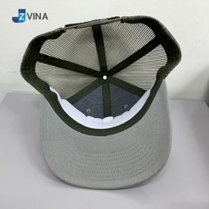 Casquette Trucker Grise à Maille Verte avec Logo Personnalisé, Haute Qualité, 6 Panneaux, Réglable, Unisexe, Style Décontracté, Fabriquée au Vietnam - Product Image 5