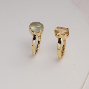 <b>Brass</b> <b>Ring</b> Citrine Oval Faceted Fixed Size Classic Solitaire Statement <b>Ring</b> Handmade Glam Women Jewelry Moku Jewellery - Product Image 3