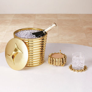 Gold <b>Coaster</b> With <b>Beaded</b> Detailing Suitable For Stylish Table Presentation Guest Hosting And Dining Areas Wholesale From India - Product Image 5