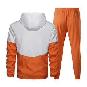 Ensemble de survêtement rétro pour homme, coupe-vent, manches longues, fermeture éclair intégrale, pour la course et le sport, couleur unie, léger et respirant, 2 pièces - Product Image 5