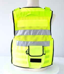 Gilet de sécurité haute visibilité réfléchissant en maille avec fermeture éclair, multi-poches, uniforme de travail unisexe en polyester pour la sécurité et la détection d'aiguilles - Product Image 3