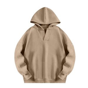 เสื้อฮู้ดสีชมพูแบบยูนิเซ็กซ์ ทรงโอเวอร์ไซส์ สีพื้น ผ้าถักเฟรนช์เทอร์รี่ แขนปกติ ใส่ได้ในฤดูหนาว ระบายอากาศได้ดี - Product Image 4