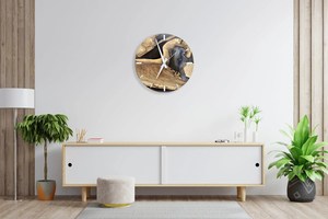 Epoxy Walnut Wood Wall <b>Clock</b>: Dark Gray Resin Handmade Handmade Natural Brown and <b>White</b> Resin & Wood Wall <b>Clock</b> - Product Image 3
