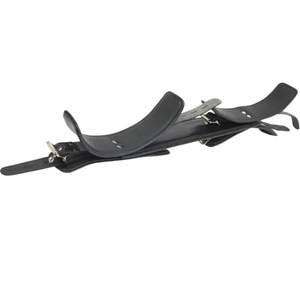 Menottes et entraves de cheville en cuir véritable imprimées par transfert thermique avec intérieur en daim doux, largeur 4,5 cm, détection par aiguille - Product Image 3