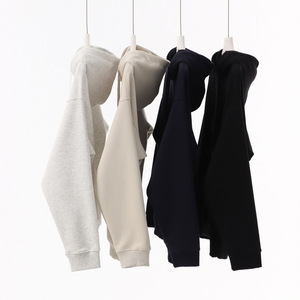 Sweat-shirt à capuche pour homme, couleur unie, décontracté, pour l'automne, 100% coton, tissu molletonné français, manches longues - Product Image 2