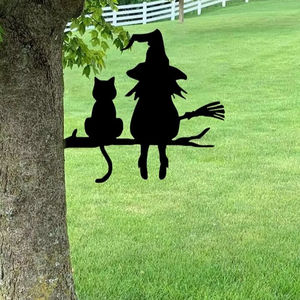 Adornos de hierro para jardín de Halloween para exhibir en el césped delantero, que realzan el ambiente festivo con una artesanía artística y resistente del hierro. - Product Image 1