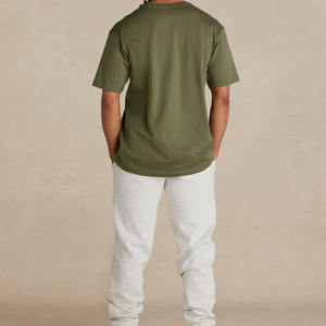 T-shirt en coton personnalisé OEM ODM, vente en gros, col rond, manches courtes, unisexe, olive, vêtements vierges, fabricant et fournisseur - Product Image 5