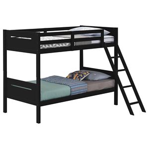 Letto a Castello Nero con Scala Integrata per Bambini - Product Image 2