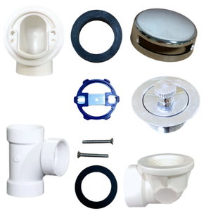 PSP0055 Kit de trop-plein pour baignoire Pack de 40 tuyaux en PVC zinc pour plombiers - Product Image 1