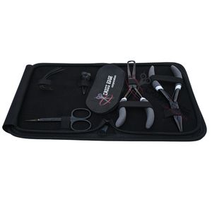 Kit de herramientas comerciales para extensiones de cabello negro de salón con alicate de crimpado de microperlas de 5 pulgadas, removedor de microanillos y velcro para seccionar el cabello - Product Image 1
