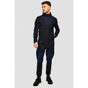 <b>Men's</b> Solid Logo <b>Soft</b> <b>Shell</b> Tracksuit Set Full Zip Windbreaker <b>Jacket</b> and Jogger Pants Lightweight Breathable Outdoor Sportswear - Product Image 1