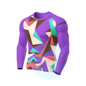 Manufacturer's Wholesale Fully Sublimated <b>Boys</b>' Long Sleeve Rash Guards Polyester/Nylon Lightweight Quick Dry Anti-Bacterial - Product Image 5