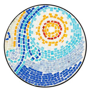Tavolo Bistrot Rotondo con Mosaico Blu Hawaiano per Terrazza - Product Image 6