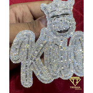 Custom <b>King</b> Name Pendant <b>Crown</b> VVS Lab Grown Diamonds 925 Sterling Silver GIA Certified Iced Hip Hop Personalized Jewelry Gift - Product Image 1