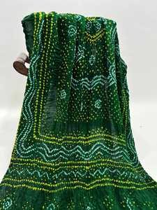 Dupatta en soie Gaji pure, traditionnellement teint à la main, style Bandhani, ethnique indien, vente en gros - Product Image 2