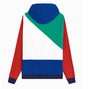 Sudadera con Capucha para Hombre, Diseño Color Block, Tejida, Corte Regular, Estilo Casual, Diseño de Parches, Manga Larga, Rojo, Verde, Azul, Blanco - Product Image 2