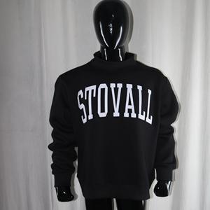 Sweat-shirt à col montant STOVALL BLACK, broderie appliquée 100% blanche, col large, fils fins - Product Image 3