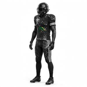 Ensemble de maillot de football à manches courtes pour homme NEXTEX, effet éclaboussures de peinture, noir et blanc, polyester, sublimation - Product Image 6