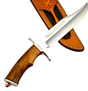 Cuchillo de Caza Damasco de Alta Calidad, Hecho a Mano, Hoja Fija con Funda de Cuero para Acampar y Cazar al Aire Libre - Product Image 6