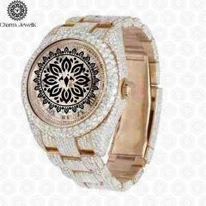 Charm_Jewells Montre de luxe en or pour femme, mouvement à quartz analogique, cadran rond de 42 mm, cristal saphir, montre de mode féminine - Product Image 2