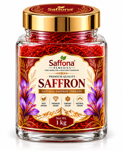 Safran en fils Saffona Premium 1 kg, safran naturel séché pour la cuisine, la pâtisserie, les desserts et la préparation des aliments - Product Image 1