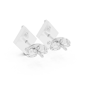Luxury Vintage <b>Silver</b> Geometric Diamond <b>Stud</b> Earrings IGI Certified Womens Fine Jewelry for Wedding & Engagement Gift - Product Image 3