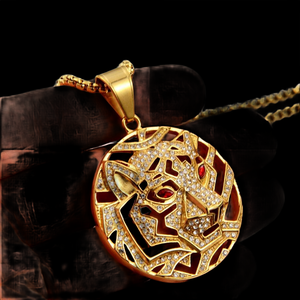 High Demand 925 Silver Gold Plated Tiger Head Pendant Freshwater Pearl <b>Cross</b> Shape Animal Charm Hiphop Style Unisex Anniversary - Product Image 4