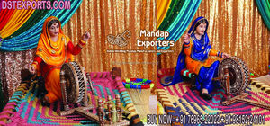 Statue culturelle Punjabi Bhangra pour mariage entrée de mariage Punjabi Statues Bhangra entrée de mariage multicolore Statue Punjabi - Product Image 4