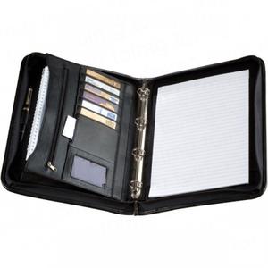 Carpeta de anillas A4 Carpeta de archivos Artículos de cuaderno corporativo promocionales de cuero Premium - Product Image 2