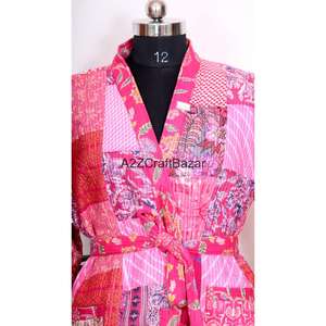 Kimono de Algodón Puro 100% con Estampado Floral Vintage, Ropa de Dormir de Invierno para Mujer, Superventas - Product Image 4