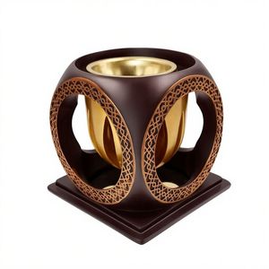 Porta incienso de madera, elegante accesorio para el hogar, pieza decorativa para meditación, decoración para rituales con incienso, quemador de madera, artículo decorativo aromático. - Product Image 5