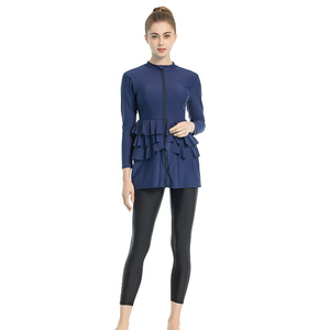 2026 Custom Long Sleeve 2 Piece Burkinis Pants Quick Dry Eco-Friendly <b>Conservative</b> Clothing Muslim Wear for Women - Product Image 1
