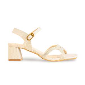 Sandale à talon pour femme FN6110 au design doré - Product Image 4