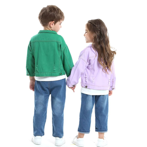 Chaqueta de Mezclilla para Niños, Unisex, Color Liso, para Primavera y Otoño, Venta al Por Mayor - Product Image 2