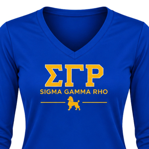 T-shirt personnalisé à manches longues pour femme Sigma Gamma Rho, col rond, en coton décontracté, avec logo personnalisé, vente en gros - Product Image 3