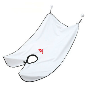 High Quality Waterproof Shaving Beard Bib Black and White Beard Trimming Apron Cape with Transparent <b>Suction</b> Cup <b>Hooks</b> - Product Image 2