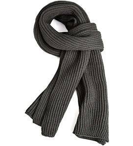 ผ้าพันคอไหมพรมแบบไม่มีพู่สำหรับทุกเพศ - ผ้าพันคอฤดูหนาวสไตล์มินิมอล - ผ้าพันคอแบบนุ่มถักลายริบพร้อมโลโก้สั่งทำได้ - Product Image 1