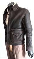 The Legacy Raiders Hero Veste sur mesure en cuir d'agneau marron souple pour hommes