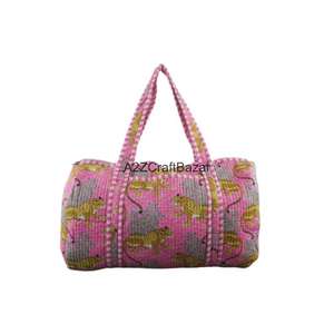 Bolsa de Lona Acolchada Hecha a Mano en India, 100% Algodón Puro, Estilo Boho, para Yoga y Gimnasia, con Estampado a Bloque, Bolsa de Lona Grande - Product Image 1
