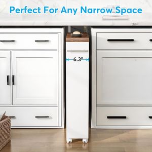 4 Tier Slide Slim Utility Storage Cart Rolling Narrow Kitchen <b>Wheels</b> <b>Small</b> Place Skinny Laundry Cart with Kitchen Cart <b>Wheels</b> - Product Image 1