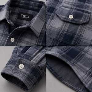 Camisa de Franela a Cuadros de Manga Larga para Hombre, 100% Algodón, Cuello con Botones, Corte Regular, Informal, Tejido de Invierno, Bordada, de Alta Calidad - Product Image 4