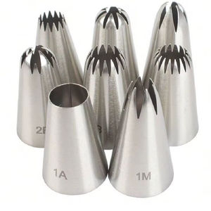 ชุดหัวฉีดสแตนเลสทรงเสา ทนความร้อน สำหรับตกแต่งเค้ก อุปกรณ์เสริมสำหรับทำขนมและเครื่องครัว - Product Image 1