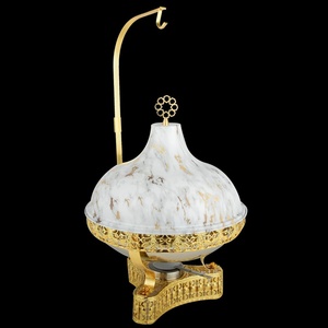 ถาดอุ่นอาหารเคลือบทองคำขาว/ทอง ดีไซน์ทันสมัย โดดเด่น สวยงาม พร้อมฝาปิด - Product Image 3
